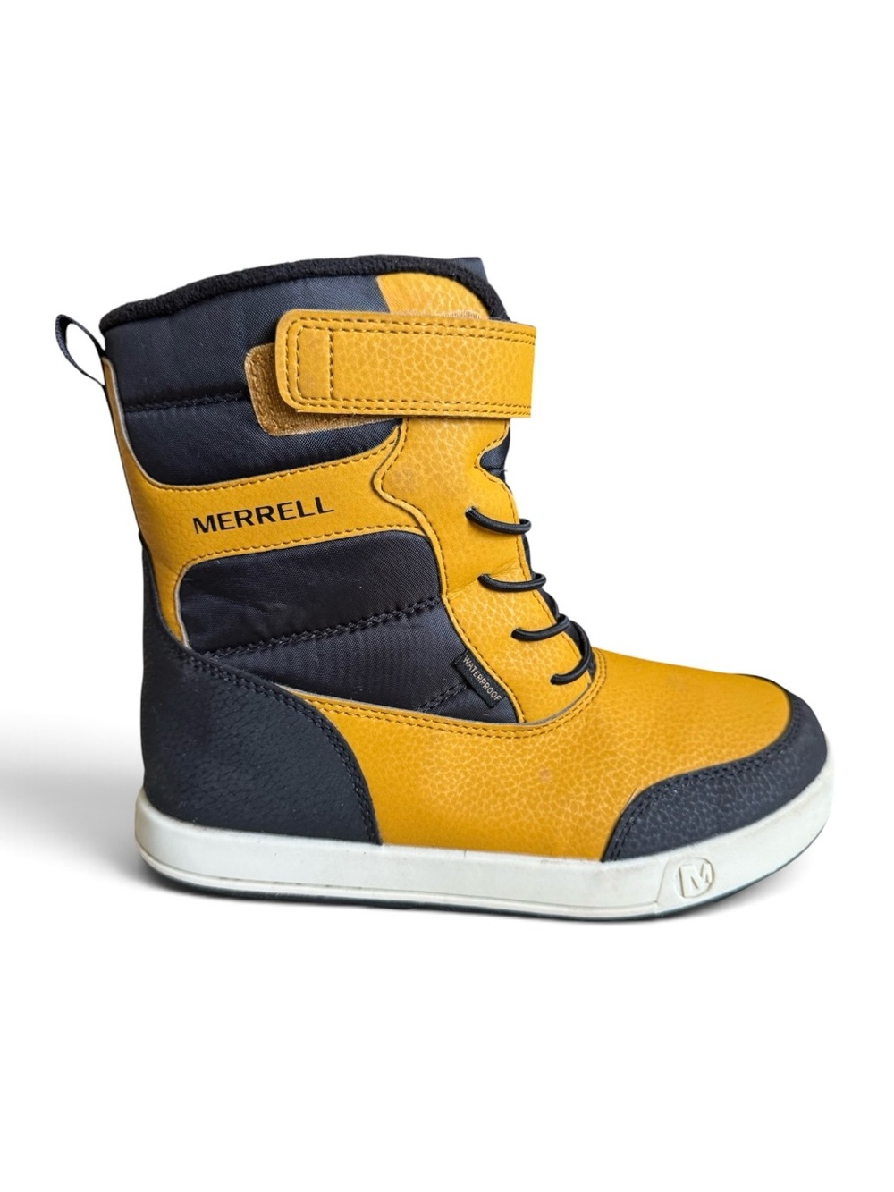 Merrell Snow Ridge 200g M-Select Warm Waterproof Snow Boots Yellow Black Kids 3